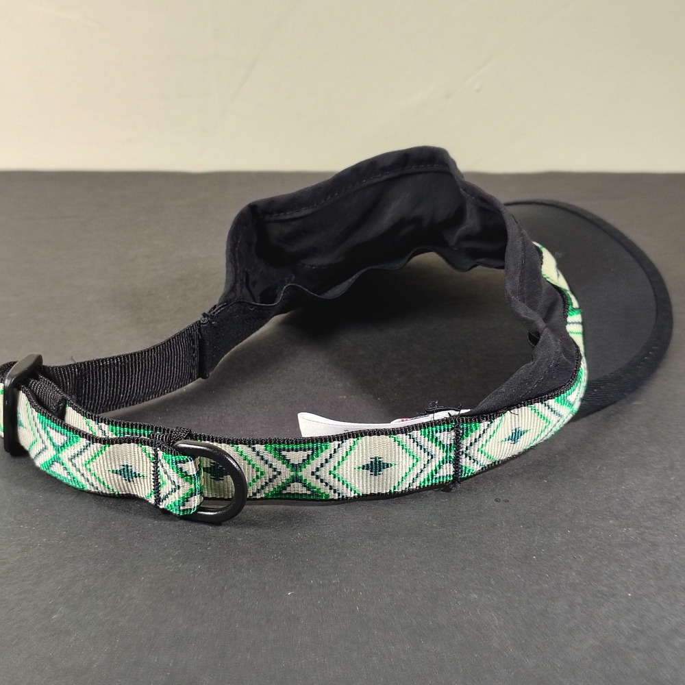 Kavu Synthetic Visor Unisex OSFA Black Green Polyester Geometric Webbing Strap - Picture 4 of 6